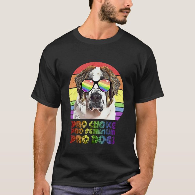 St Bernard Pro Choice Pro Feminism Pro Hundar Lgbt T Shirt (Framsida)