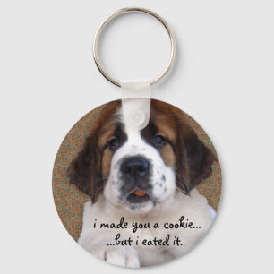 St Bernard Puppy Cookie Nyckelring