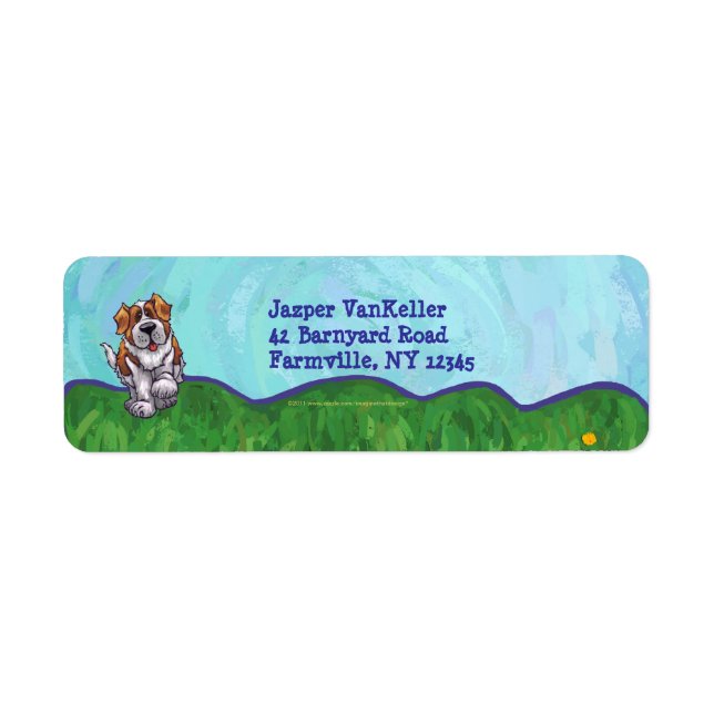 St. Bernard Stationery Returadress Etikett (Framsidan)