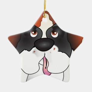 St Bernard stjärnaprydnad Julgransprydnad Keramik