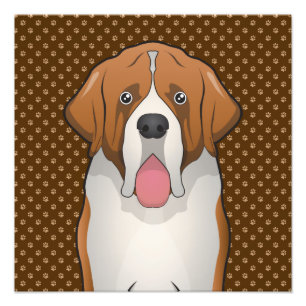 St Bernard tecknad (St Bernard) Fototryck