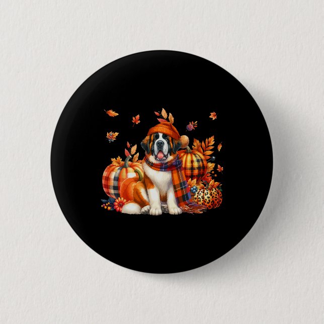 St. Bernard Thanksgiving Leopard Pumpkins Fall Lea Knapp (Framsida)