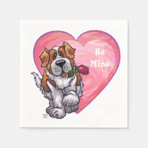 St Bernard valentin dag Pappersservett