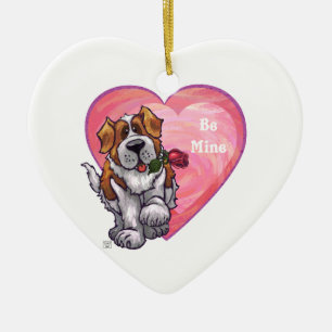 St. Bernard Valentindagen Julgransprydnad Keramik