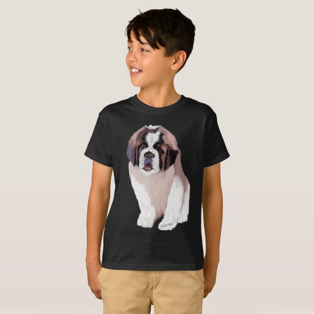 St. Bernard-valp T Shirt (Hel framsida)