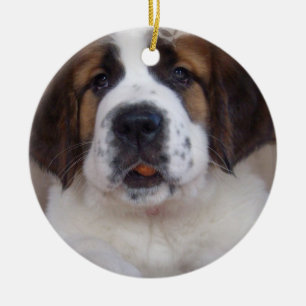 St Bernard valpprydnad Julgransprydnad Keramik