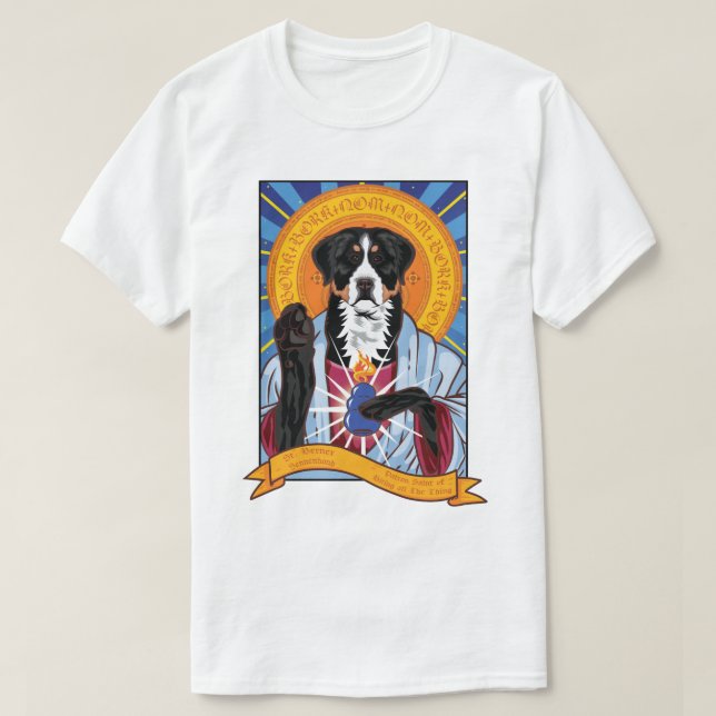 St. Bernese Mountain Hund T Shirt (Design framsida)