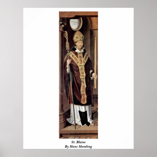 St. Blaise av Hans Memling Poster (Framsidan)