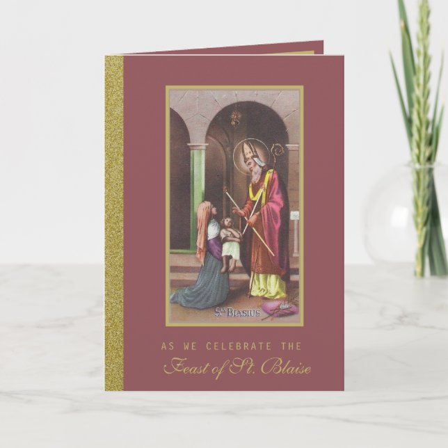 St. Blaise Catholic Patron Throat Ailments Kort (Framsida)