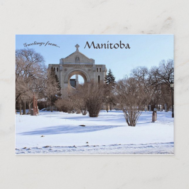 St. Boniface Cathedral-Basilica Winnipeg Manitoba Vykort (Framsida)
