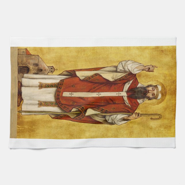 St. Bonifatius av Mainz - Skyddshelgon för utbilda Kökshandduk (Horisontell)