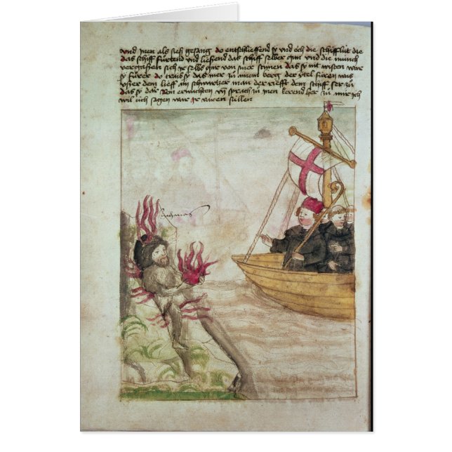 St. Brendan i hans frakt Hälsningskort (Framsidan)