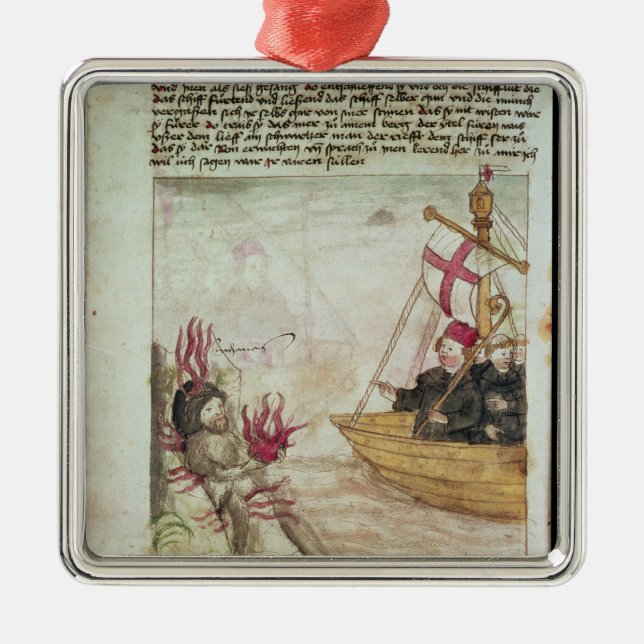 St. Brendan i hans frakt Julgransprydnad Metall (Framsidan)