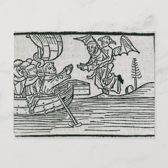St. Brendan och demonen Vykort (Framsida)