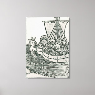 St. Brendan och siren Canvastryck