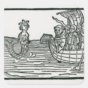 St. Brendan och Siren Fyrkantigt Klistermärke