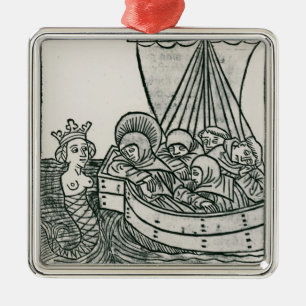 St. Brendan och siren Julgransprydnad Metall