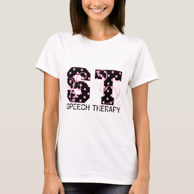 st brev black and rosa polka dots t shirt (Framsida)