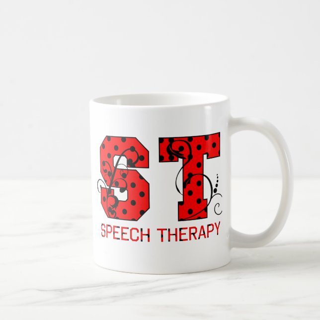 st brev red and black polka dots kaffemugg (Höger)