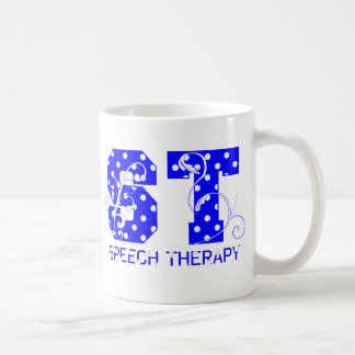 st brev vit och blå polka dots kaffemugg