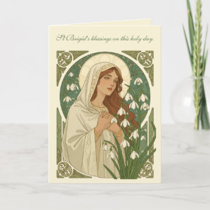 St Brigid Art Nouveau Gloria och Snödroppar Kort