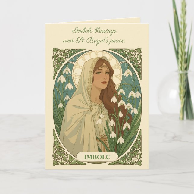 St Brigid Art Nouveau Illustration Kort (Framsida)