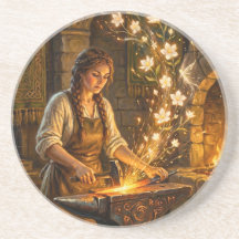 St Brigid Blacksmith Fairies Flowers Fantasy Art