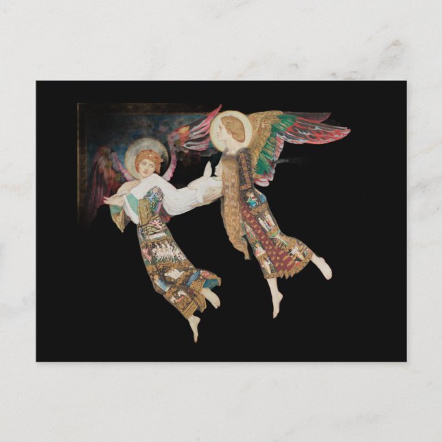 St Brigid förs bort av änglar Vykort (Framsida)