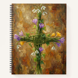 St Brigid-kors Gröna ruskor Krokus Imbolc konst