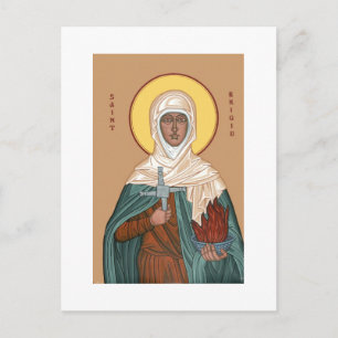 St Brigid med Heliga Fire och Kor Vykort