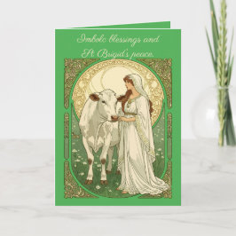 St Brigid och vit ko Kort