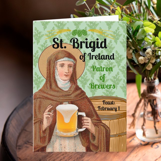 St. Brigid of Ireland and Her Barrel of Beer Kort (Skapare uppladdad)