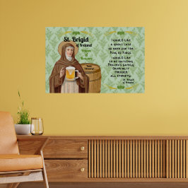St. Brigid of Ireland and Her Barrel of Beer Poster