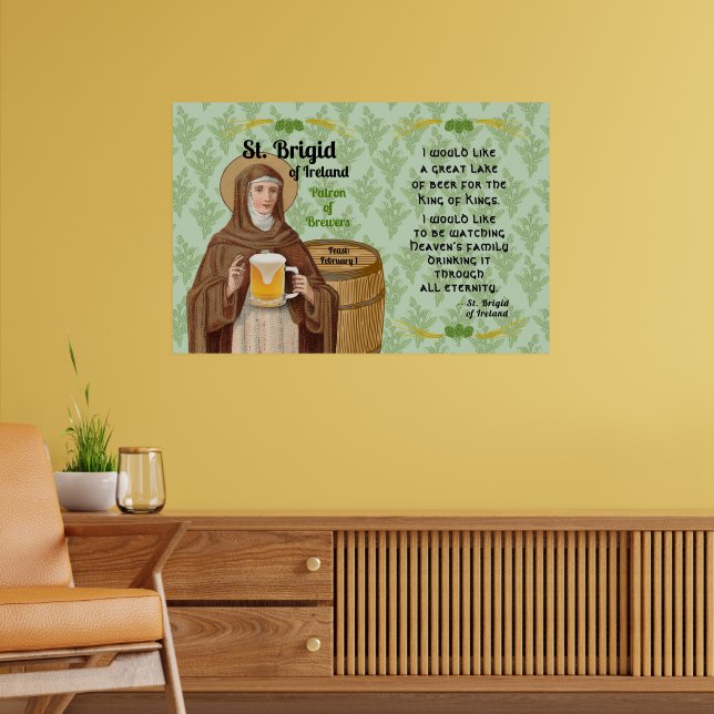St. Brigid of Ireland and Her Barrel of Beer Poster (Vardagsrum 2)