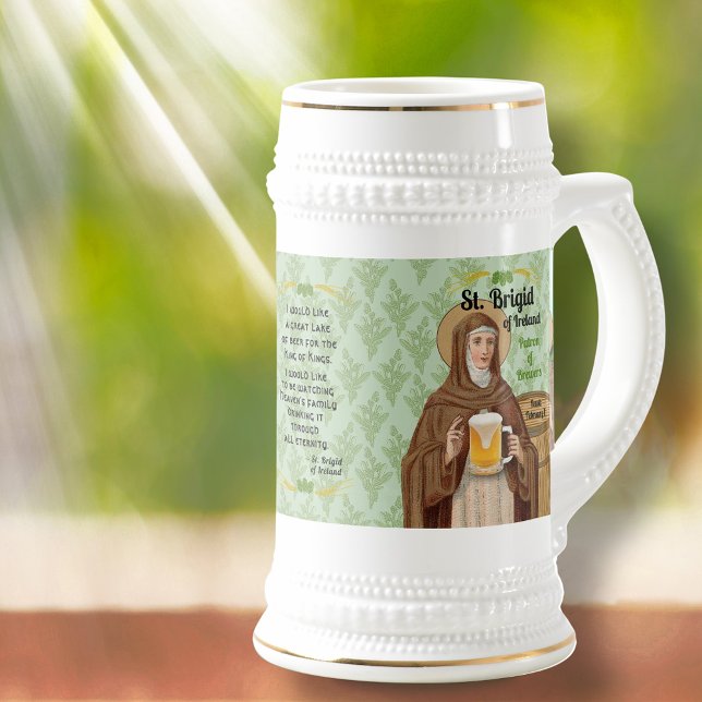 St. Brigid of Ireland and Her Barrel of Beer Sejdel (Skapare uppladdad)