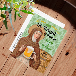 St. Brigid of Ireland and Her Barrel of Beer Vykort