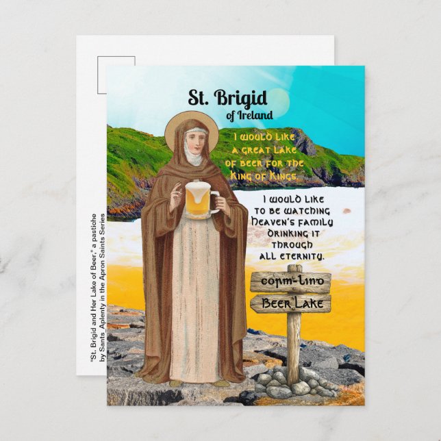 St. Brigid of Ireland and Her Lake of Beer Vykort (Fram/baksida)