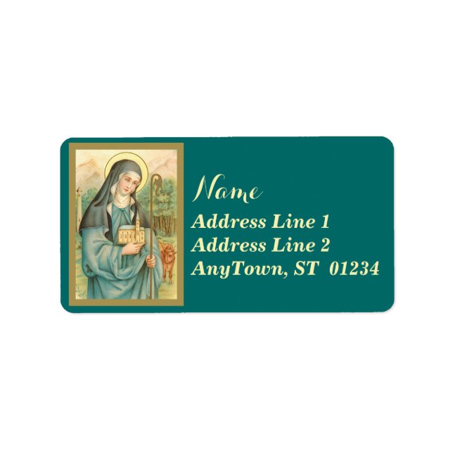 St. Brigid of Ireland (M 014) Adressetikett (Framsidan)