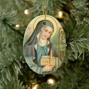 St. Brigid of Ireland (M 014) Julgransprydnad Keramik