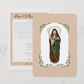 St. Brigid of Kildare Novena Card Tack Kort