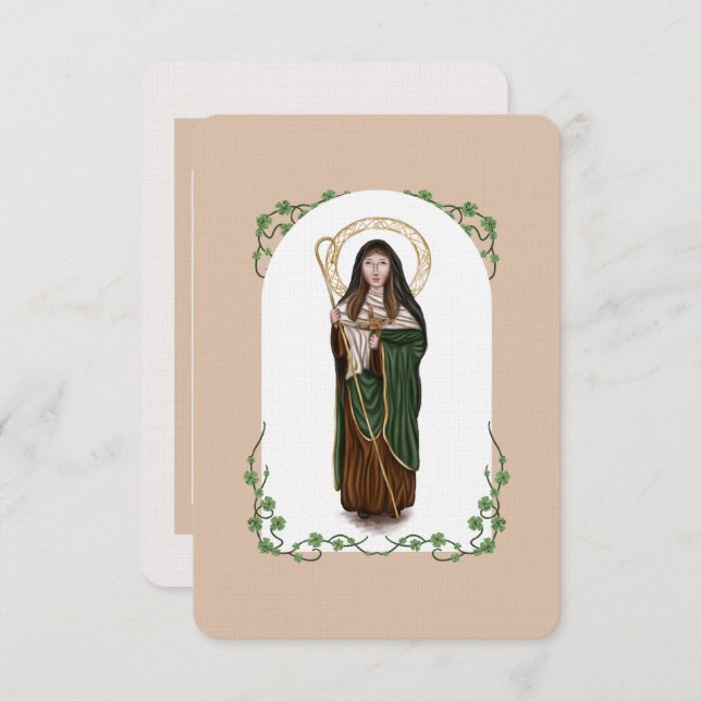 St. Brigid of Kildare Prayer Card Tack Kort (Fram/baksida)