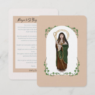 St. Brigid of Kildare Prayer Card Tack Kort