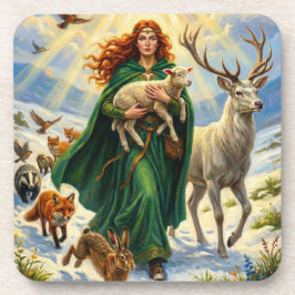 St Brigid Spring Goddess Woodland Animals Imbolc Underlägg