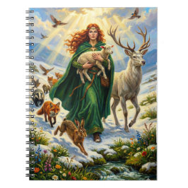 St Brigid Vårgudinna Skogs Djur Imbolc Anteckningsbok