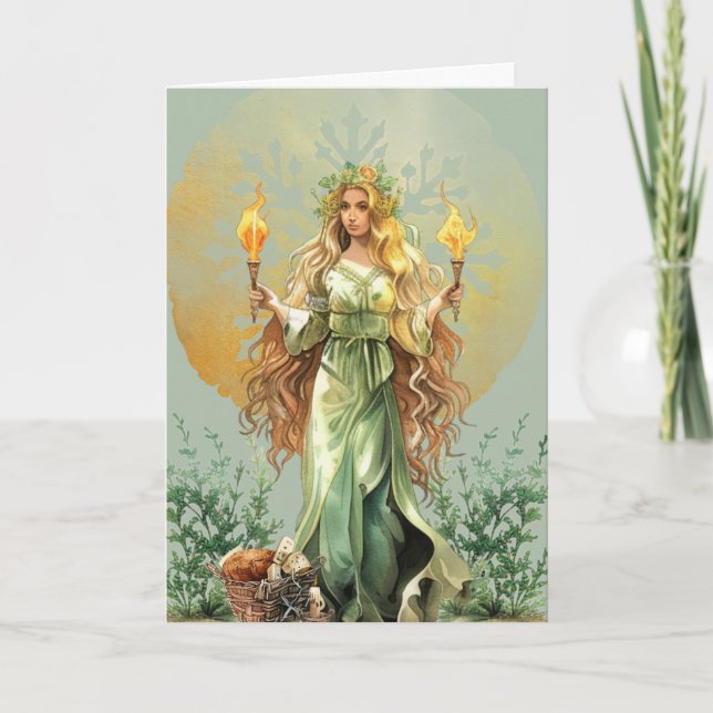 St. Brigids Day Candlemas Imbolc Helgkort (Framsida)