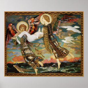 St., brud - som bärs av änglar - vid John Duncan Poster