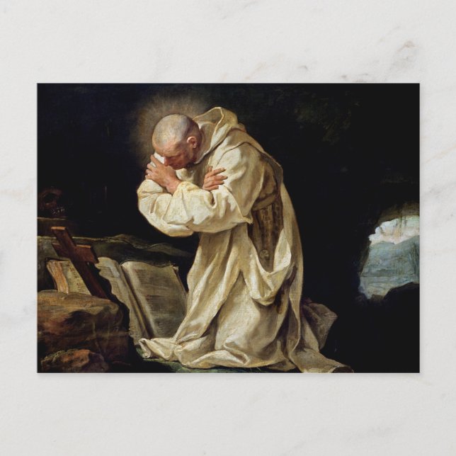 St. Bruno Praying in the Desert, 1763 Vykort (Framsida)
