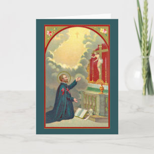 St. Camillus Praying före en Crucifix (M 020) Kort