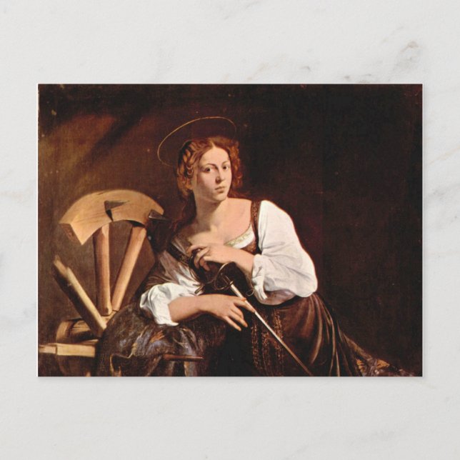 St. Catherine av Alexandria av Caravaggio Vykort (Framsida)