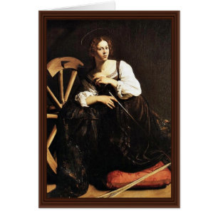 St. Catherine av Alexandria av Michelangelo Merisi Hälsningskort